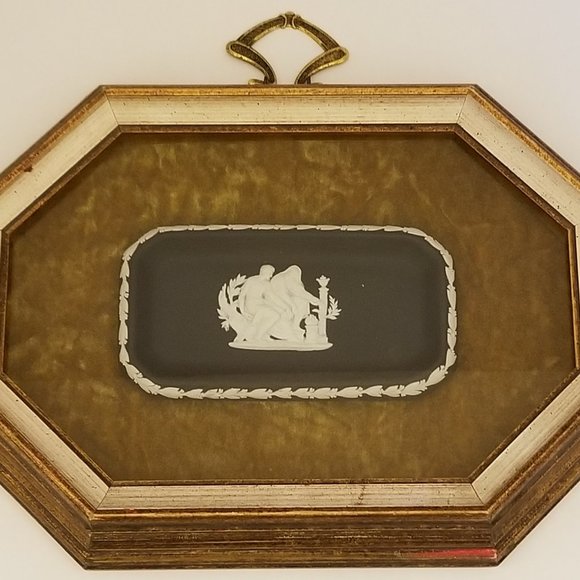 Wedgwood Other - Wedgwood Black Basalt Jasper Ware Framed Tray Under Glass
